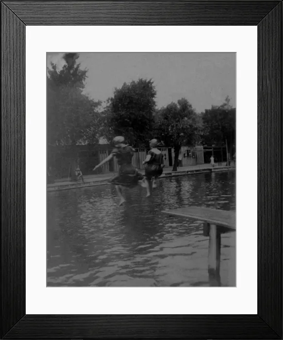 Framed Print : Jumping into Commercial Road Swimming Baths, Bedford Framed Print : Jumping into Commercial Road Swimming Baths, Bedford