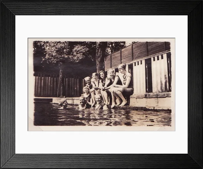 Framed Print : Group of nine at baths Framed Print : Group of nine at baths