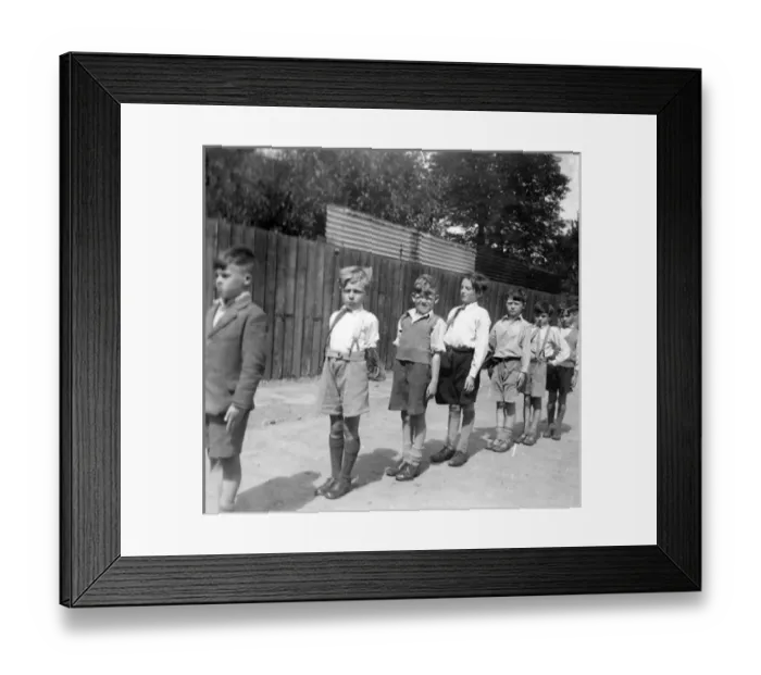 Framed Print : Goldington Road School boys line up Framed Print : Goldington Road School boys line up