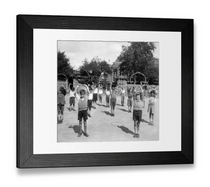 Framed Print : Goldington Road School hoops in playground Framed Print : Goldington Road School hoops in playground