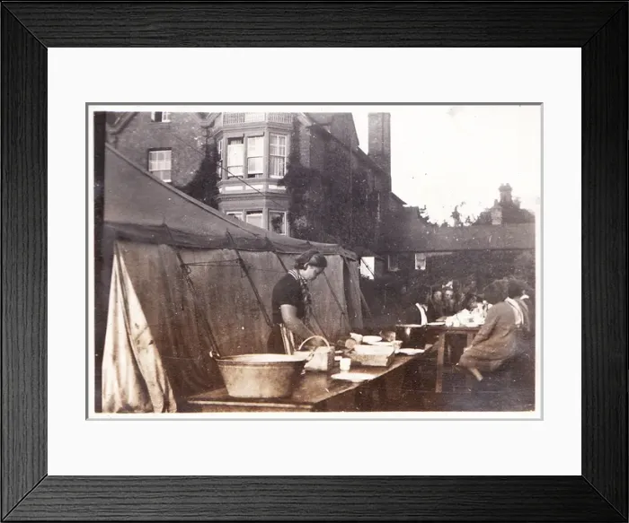 Framed Print : Evesham Plum Picking Camp tents and trestles Framed Print : Evesham Plum Picking Camp tents and trestles
