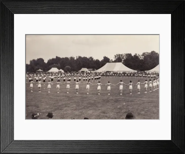 Framed Print : Bedford - Demo with marquee and schoolchildren Framed Print : Bedford - Demo with marquee and schoolchildren