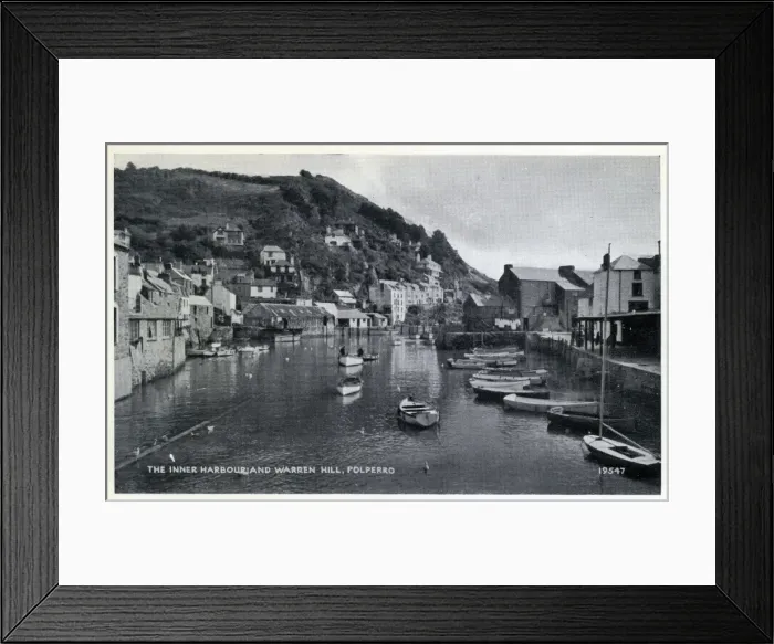 Framed Print : The Inner Harbour & Warren Hill, Polperro, Cornwall Framed Print : The Inner Harbour & Warren Hill, Polperro, Cornwall