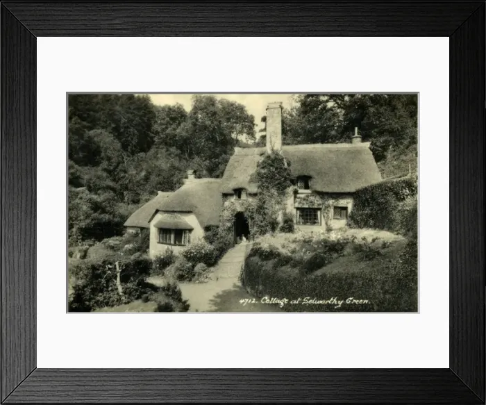 Framed Print : Thatched Cottages, Selworthy, Somerset Framed Print : Thatched Cottages, Selworthy, Somerset