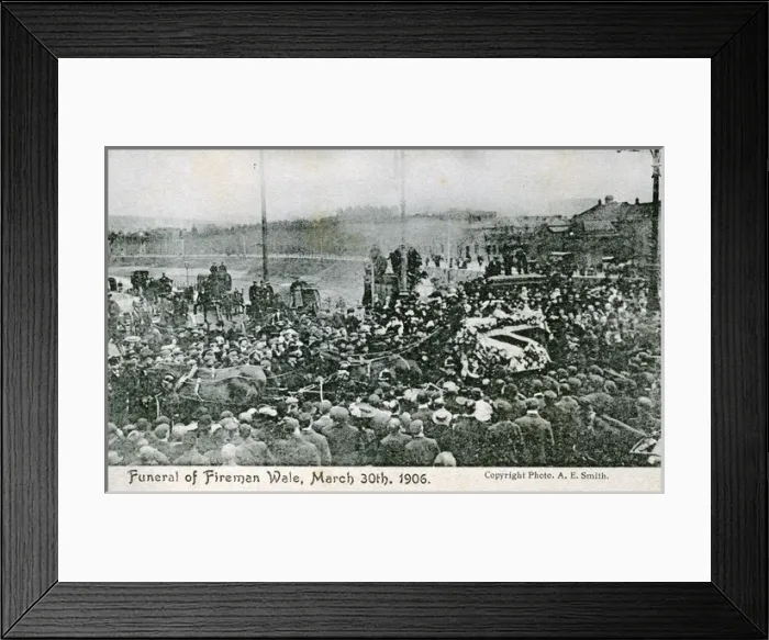 Framed Print : Fireman Wale - Funeral Procession, Bristol, Bristol County Framed Print : Fireman Wale - Funeral Procession, Bristol, Bristol County