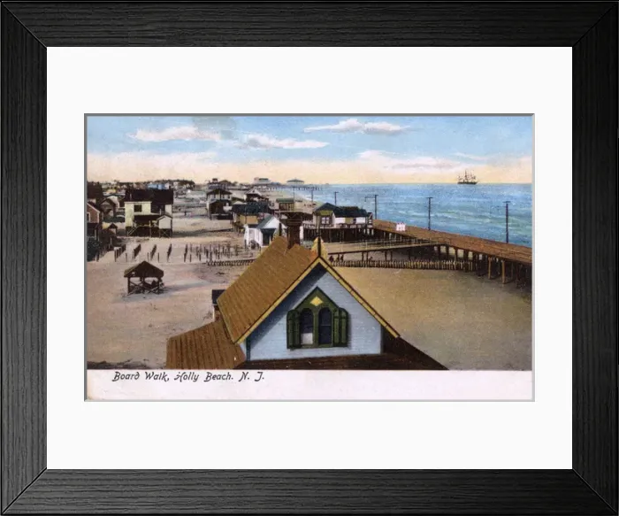 Framed Print : Board walk, Holly Beach, New Jersey, USA Framed Print : Board walk, Holly Beach, New Jersey, USA