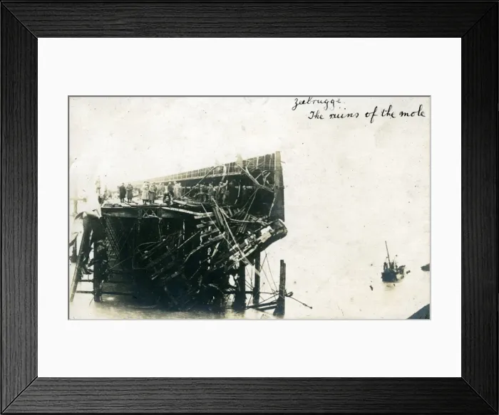 Framed Print : WW1 Destruction by German Warships, Zeebrugge Framed Print : WW1 Destruction by German Warships, Zeebrugge
