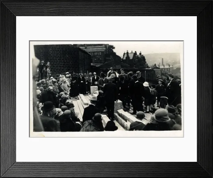Framed Print : Laying of Commemoration Stone, Thought to be Keighley Area Framed Print : Laying of Commemoration Stone, Thought to be Keighley Area