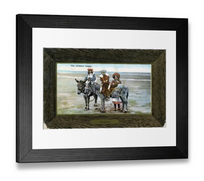 Framed Print : Children on Donkeys, Blackpool, Lancashire Framed Print : Children on Donkeys, Blackpool, Lancashire