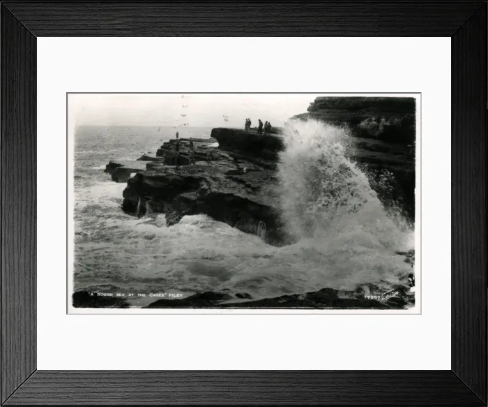 Framed Print : Rough Sea at the Caves, Filey, Yorkshire Framed Print : Rough Sea at the Caves, Filey, Yorkshire