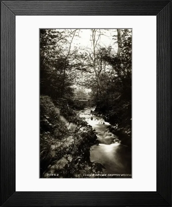 Framed Print : Lower Bridge, Skipton Woods, Skipton, Yorkshire Framed Print : Lower Bridge, Skipton Woods, Skipton, Yorkshire