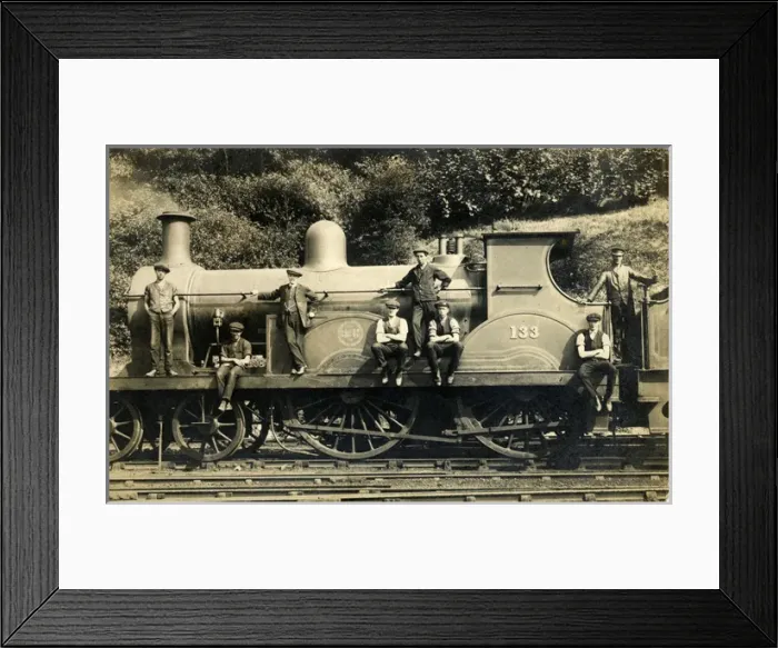Framed Print : 133 D Class Steam Locomotive 4-4-0 & Railwaymen Framed Print : 133 D Class Steam Locomotive 4-4-0 & Railwaymen