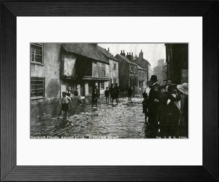 Framed Print : Westwick Street in Flood, Norwich, Norfolk Framed Print : Westwick Street in Flood, Norwich, Norfolk