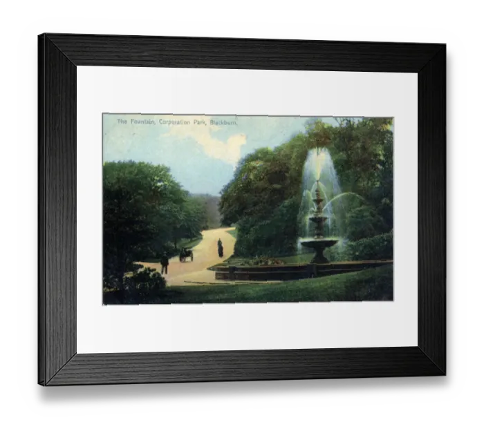 Framed Print : The Fountain, Corporation Park, Lancashire Framed Print : The Fountain, Corporation Park, Lancashire
