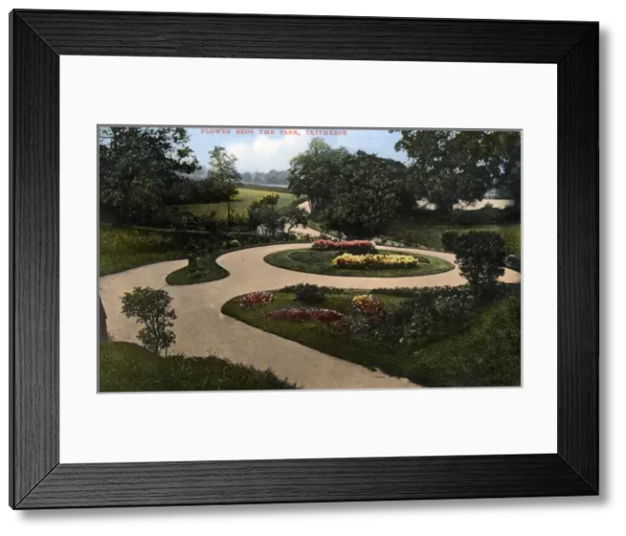 Framed Print : Flower Beds, The Park, Clitheroe, Lancashire Framed Print : Flower Beds, The Park, Clitheroe, Lancashire