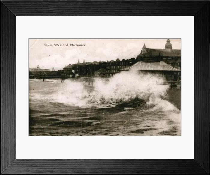 Framed Print : Storm at West End, Morecambe, Lancashire Framed Print : Storm at West End, Morecambe, Lancashire