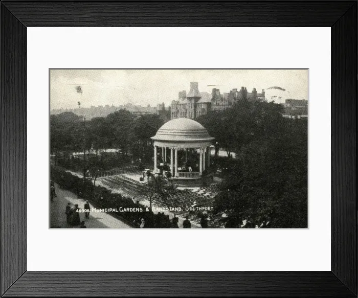 Framed Print : Municipal Gardens & Bandstand, Southport, Lancashire Framed Print : Municipal Gardens & Bandstand, Southport, Lancashire