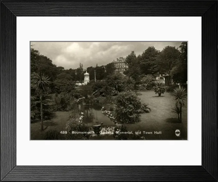 Framed Print : Memorial Gardens & Town Hall, Bournemouth, Hampshire Framed Print : Memorial Gardens & Town Hall, Bournemouth, Hampshire