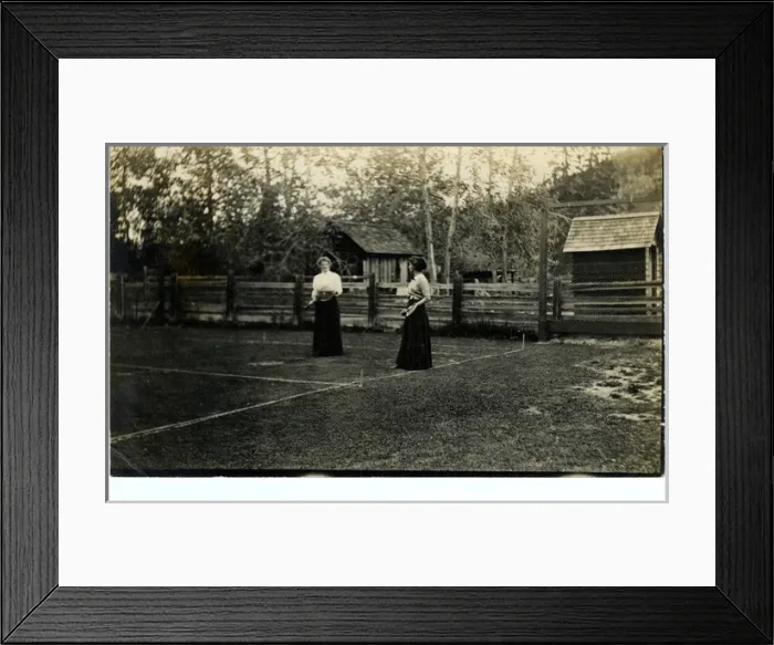 Framed Print : Victorian Ladies Playing Tennis, Unknown Location Framed Print : Victorian Ladies Playing Tennis, Unknown Location