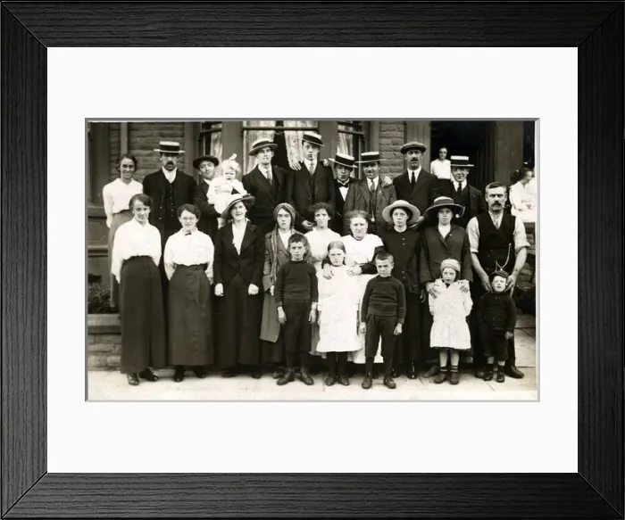 Framed Print : Street Group with Children, Unknown location Framed Print : Street Group with Children, Unknown location