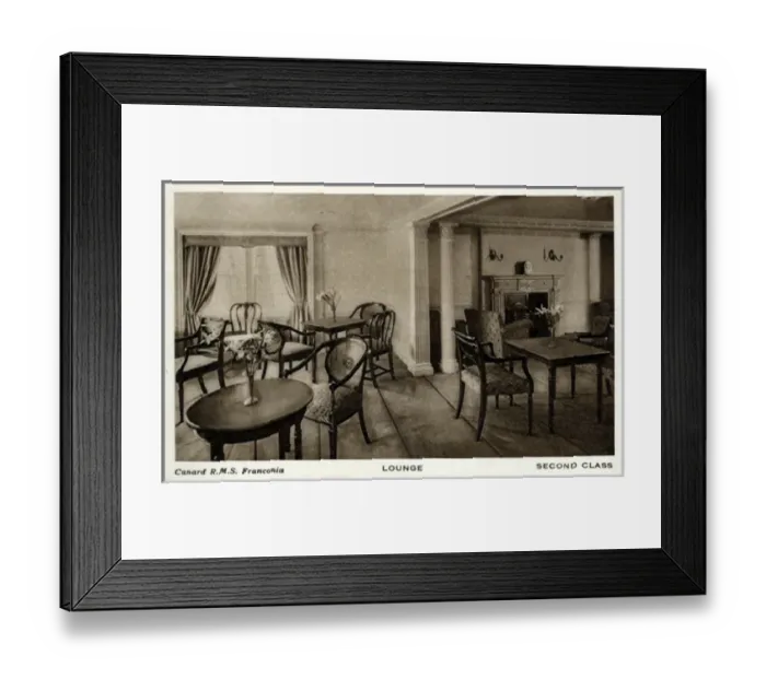 Framed Print : Second Class Lounge, Cunard RMS Franconia Framed Print : Second Class Lounge, Cunard RMS Franconia