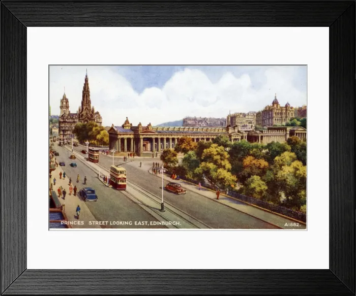 Framed Print : Princes Street Looking East, Edinburgh, Midlothian Framed Print : Princes Street Looking East, Edinburgh, Midlothian