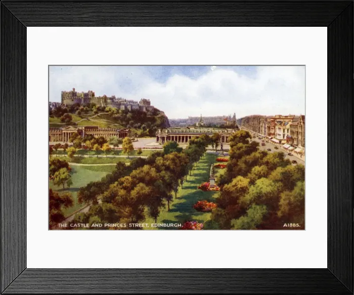 Framed Print : The Castle and Princes Street, Edinburgh, Midlothian Framed Print : The Castle and Princes Street, Edinburgh, Midlothian