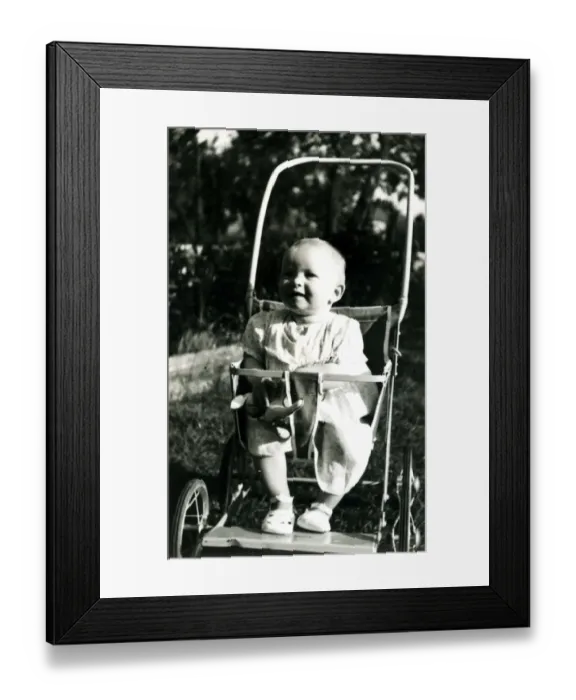 Framed Print : Baby & Pram, Hullbridge, Essex Framed Print : Baby & Pram, Hullbridge, Essex
