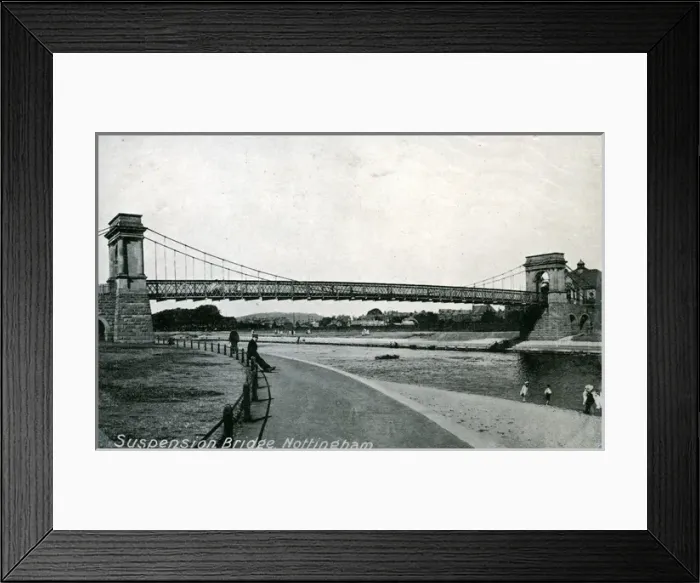 Framed Print : Suspension Bridge, Nottingham, Nottinghamshire Framed Print : Suspension Bridge, Nottingham, Nottinghamshire