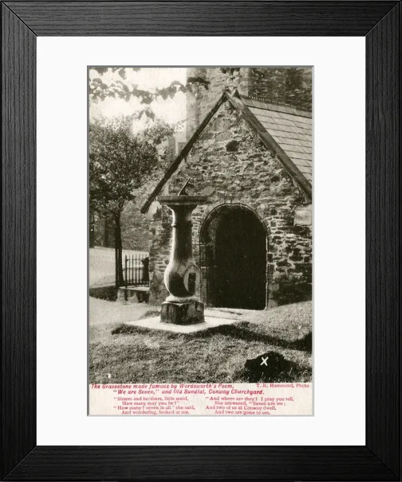 Framed Print : Gravestone & Old Sundial, The Churchyard, Conwy Framed Print : Gravestone & Old Sundial, The Churchyard, Conwy