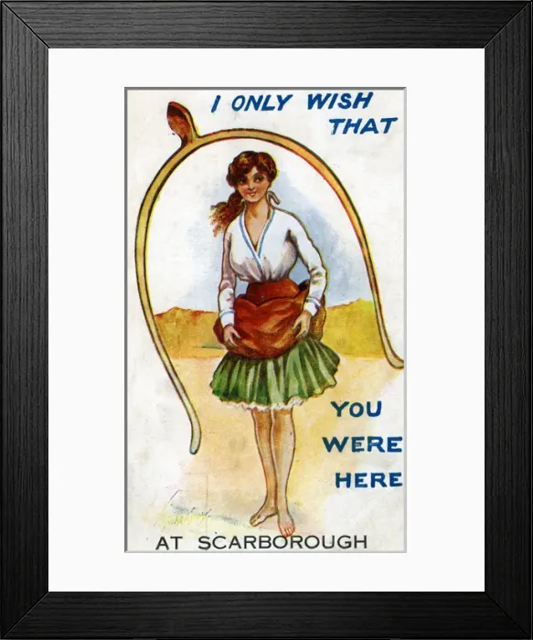 Framed Print : Comic Postcard, Scarborough, Yorkshire Framed Print : Comic Postcard, Scarborough, Yorkshire