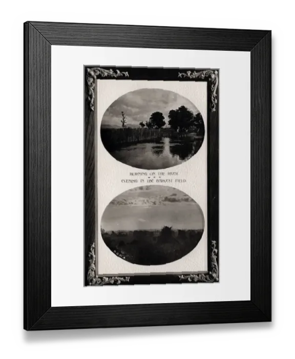 Framed Print : Morning of the River, Evening in the Harvest Field Framed Print : Morning of the River, Evening in the Harvest Field