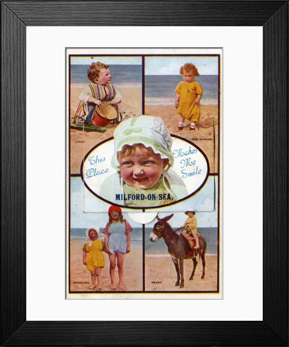 Framed Print : Children on the Beach, Milford-on-Sea, Hampshire Framed Print : Children on the Beach, Milford-on-Sea, Hampshire