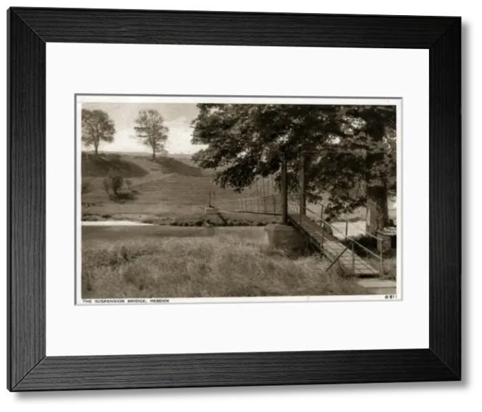 Framed Print : The Suspension Bridge, Hebden, Yorkshire Framed Print : The Suspension Bridge, Hebden, Yorkshire