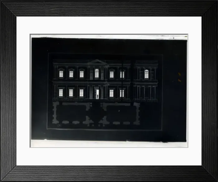 Framed Print : Architects Drawing Negative - Plans for fine building, Coul Framed Print : Architects Drawing Negative - Plans for fine building, Coul