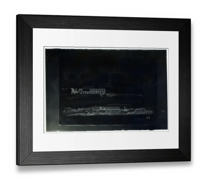 Framed Print : Architects Drawing Negative - Plans for Elevation to Quay Framed Print : Architects Drawing Negative - Plans for Elevation to Quay
