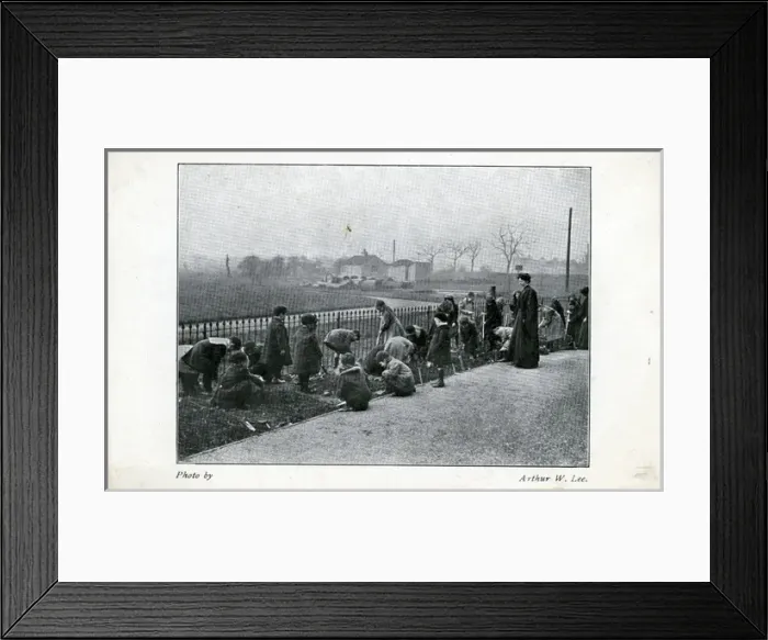 Framed Print : Children Gardening, Thought to be at Muswell Hill, London Framed Print : Children Gardening, Thought to be at Muswell Hill, London