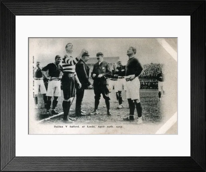 Framed Print : Football Clubs Halifax v Salford, Leeds, Yorkshire Framed Print : Football Clubs Halifax v Salford, Leeds, Yorkshire
