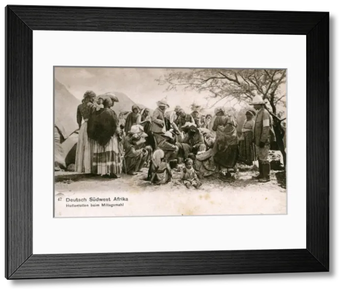 Framed Print : Namibia - Khoikhoi at Dinner Framed Print : Namibia - Khoikhoi at Dinner