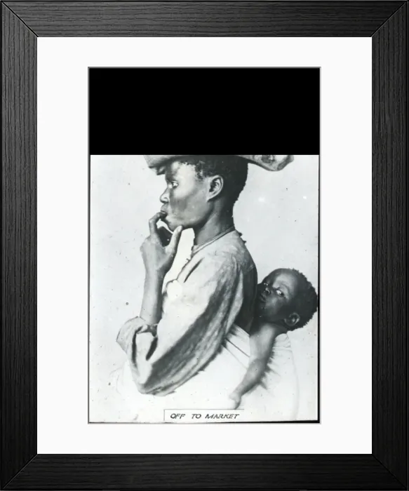 Framed Print : South Africa - Zulu Woman & Child Carrying Ducks Framed Print : South Africa - Zulu Woman & Child Carrying Ducks
