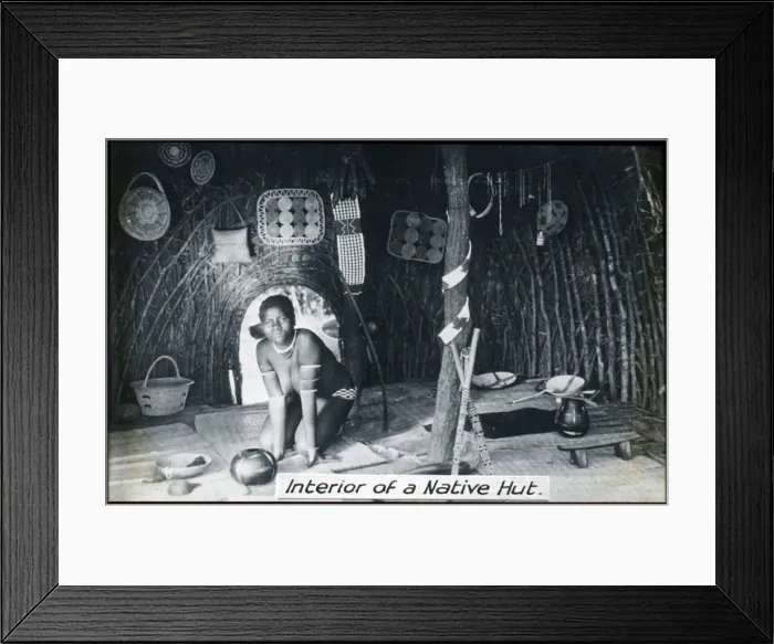 Framed Print : South Africa - Interior of a Native Hut Framed Print : South Africa - Interior of a Native Hut