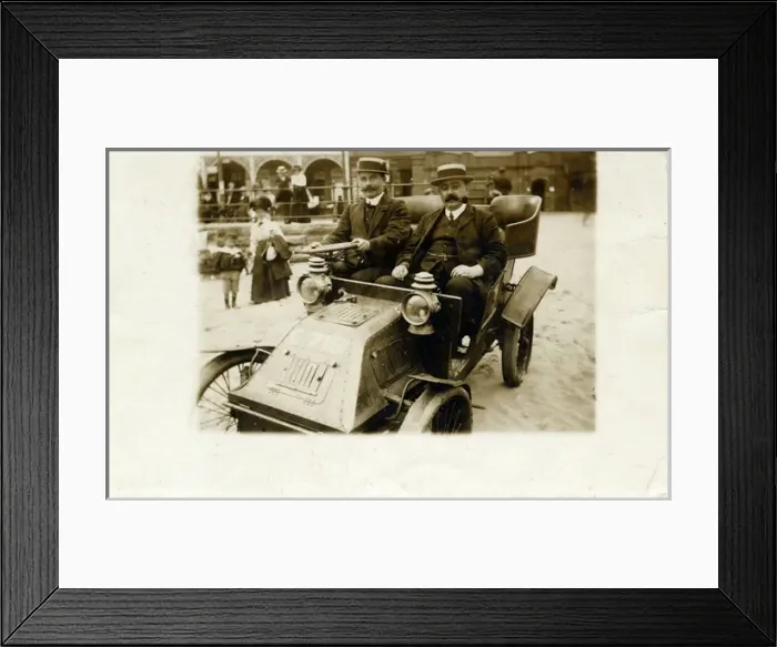 Framed Print : 1899 Daimler Kimberly Vintage / Veteran Car, Scarborough, Engl Framed Print : 1899 Daimler Kimberly Vintage / Veteran Car, Scarborough, Engl
