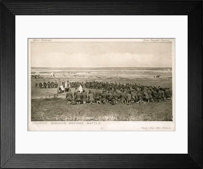 Framed Print : World War One Church Service, Britain Framed Print : World War One Church Service, Britain