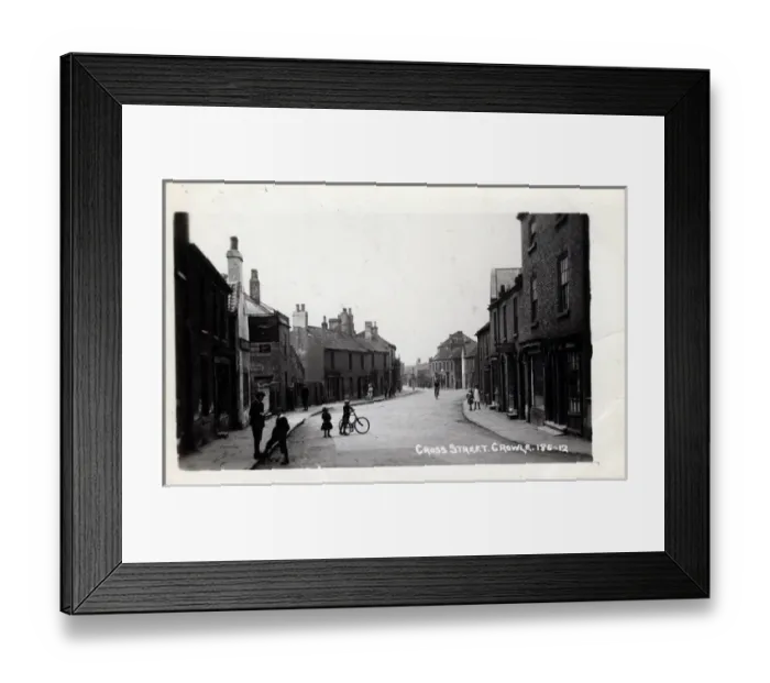 Framed Print : Cross Street, Crowle, Scunthorpe, England Framed Print : Cross Street, Crowle, Scunthorpe, England