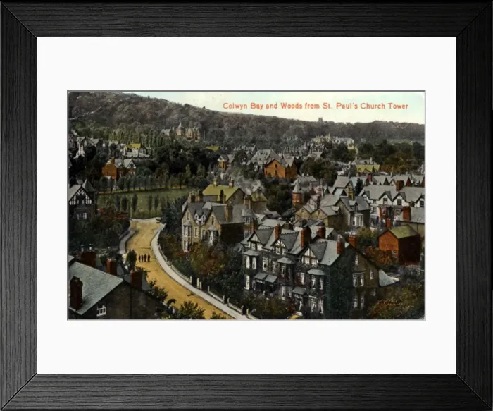 Framed Print : The Town & Woods, Colwyn Bay, Clwyd - Conwy Framed Print : The Town & Woods, Colwyn Bay, Clwyd - Conwy