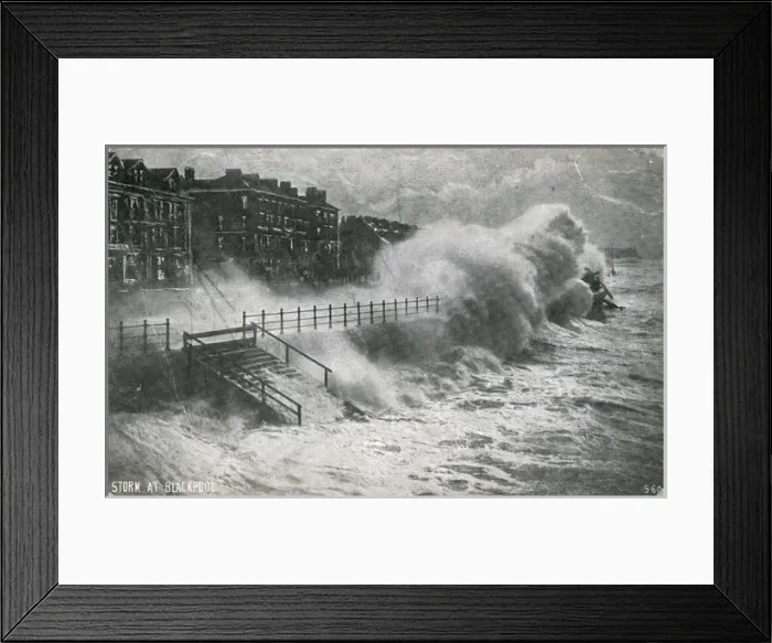 Framed Print : Stormy Seafront, Blackpool, Lancashire Framed Print : Stormy Seafront, Blackpool, Lancashire