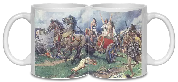 Boadicea leading Iceni revolt by Fortunino Matania