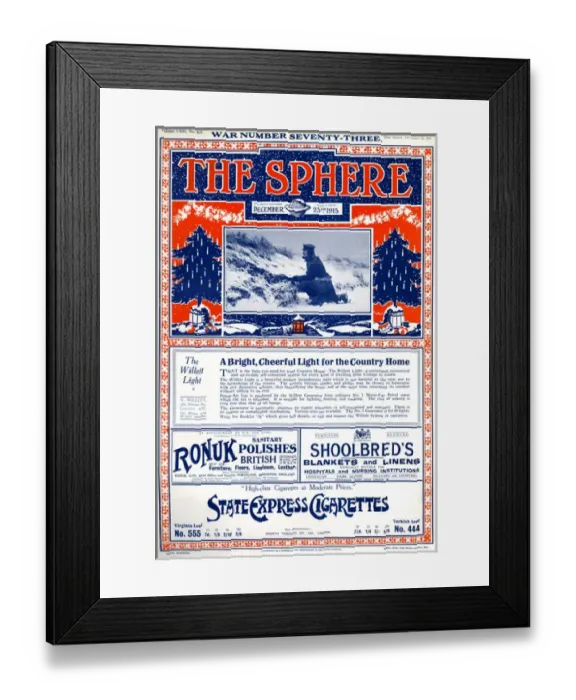 Framed Print : Front cover of The Sphere for Christmas 1915, WW1 Framed Print : Front cover of The Sphere for Christmas 1915, WW1