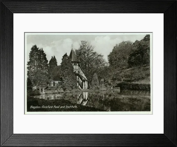 Framed Print : The Institute & Pond, Rickford, Blagdon, England Framed Print : The Institute & Pond, Rickford, Blagdon, England