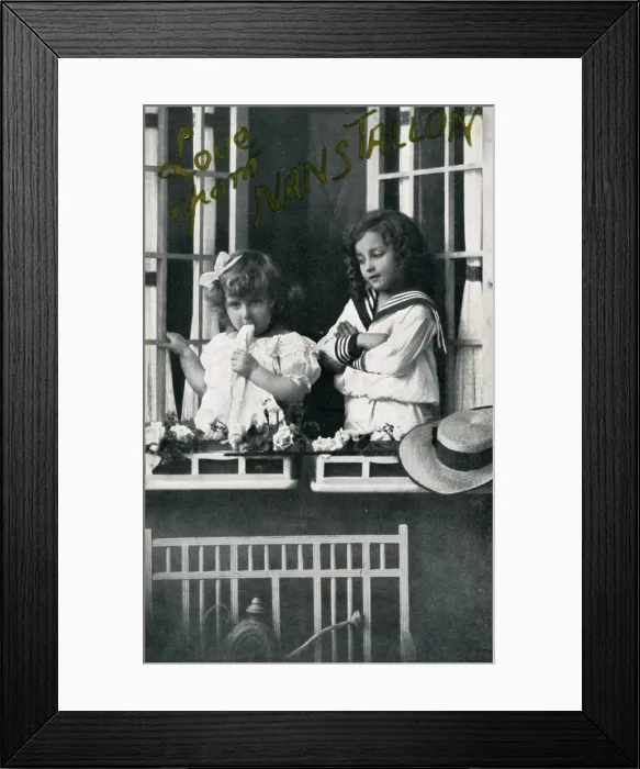 Framed Print : Two Young Girls - Souvenir, Nanstallon, Cornwall Framed Print : Two Young Girls - Souvenir, Nanstallon, Cornwall